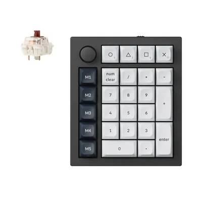 Produktbild von Keychron Q0 Max QMK Kabellose Mechanische Numpad / Ziffernblock, QWERTY US, Knob, Carbon Black, Gateron Jupiter Brown Q0M-M3