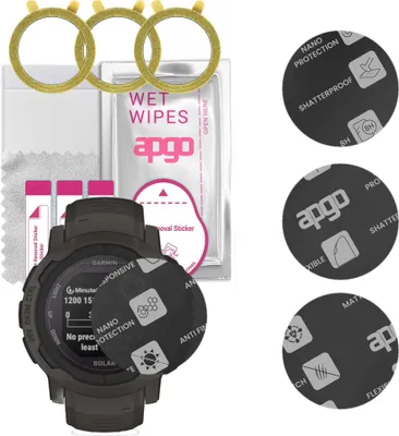 Produktbild von apgo 3 Stück Schutzglas, Matt, kompatibel mit Garmin Instinct 2 Solar Smartwatch, Hybrid 8H, Ersatz für Hartglas, Displayschutzglas, Bildschirmschutz, Displayschutz, kratzfest