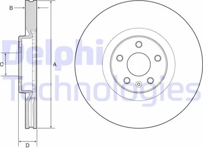 Produktbild von 2x DELPHI Bremsscheibe BG9231C für VOLVO XC90 II (256) für POLESTAR Polestar 2