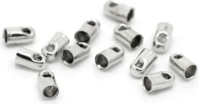 Produktbild von 1000 Endkappen 4 x 2 mm silbern, zum Einkleben für 1,5 mm Band oder Draht