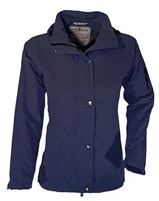 Produktbild von Blue Wave Damen Funktionsjacke Josephine mit abnehmbarer Kapuze - Leichte Outdoor-Jacke Wasserdicht in Marine Größe 44