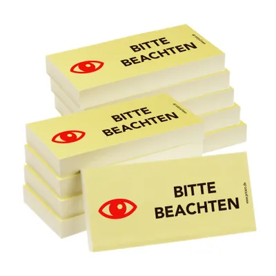 Produktbild von PRICARO Haftnotizen "Bitte beachten", 100 Blatt, 10 Stück