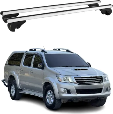 Image de Barres de toit Transversales pour Toyota Hilux 2010-2015 Aluminium Argent