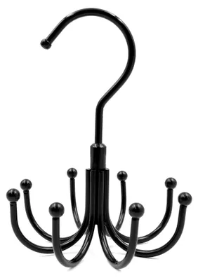 Produktbild von Gürtelhalter, drehbarer Krawatten-Organizer, Kleiderschrank-Organizer mit 8 Haken, Schalhalter und Gürtelhalter für Hüte/Handtücher/Taschen/Unterwäsche