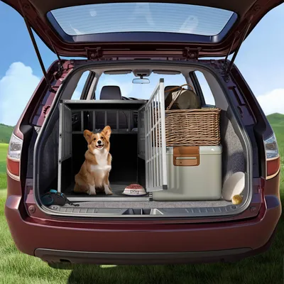 Immagine prodotto di Scatola per il trasporto di cani BRUNO, 66x90x72cm, argento/nero