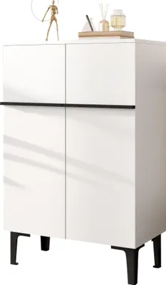Produktbild von Fortuna Lai Moderner Schuhschrank mit Doppeltüren, großem Stauraum und verstellbaren Einlegeböden – Praktischer Aufbewahrungsschrank für den Eingangsbereich, Platzsparendes Design 95×60×34,5 cm