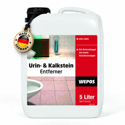 Produktbild von WEPOS Urin- und Kalkstein Entferner 5 Liter | Saurer Sanitärreiniger gegen Kalkstein & Rost