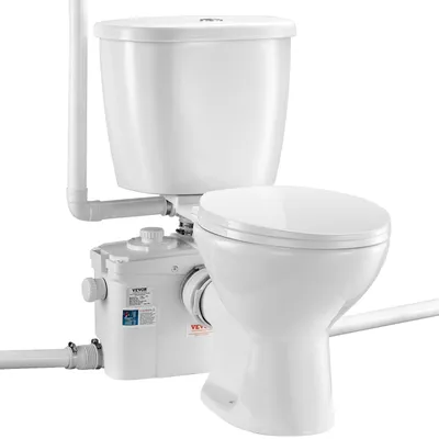Immagine prodotto di Sistema di toilette VEVOR con potente pompa maceratore da 800 W, toilette con scarico posteriore e scarico a galleggiamento