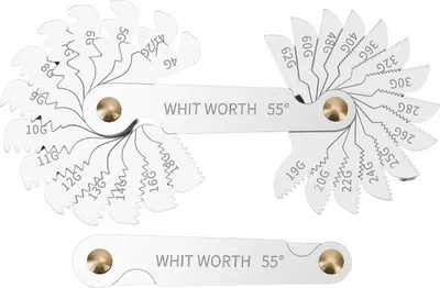 Immagine prodotto di INF Calibro filettatura 28 pezzi, standard Whitworth 55°, Acciaio al carbonio