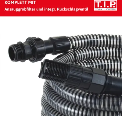 Produktbild von T.I.P. Gartenpumpe Clean Jet 1000 Plus mit Ansauggarnitur, Fördermenge: 3.300 l/h, Leistung: 800 W, Förderhöhe:46 m