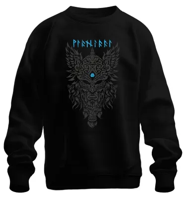 Immagine prodotto di Elmo vichingo Viking Valknut Ornamenti celtici nordici Felpa unisex Pullover, nero, XXL