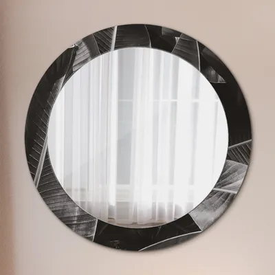 Produktbild von Modern Spiegel - Wandspiegel Design Wandmontage – Badspiegel mit Aufdruck - Rundspiegel - Tropisch Palmen - Rund: Ø70cm