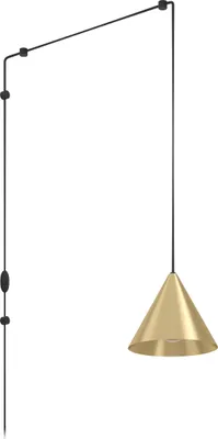 Produktbild von EGLO Hängelampe Narices, Lampen mit Kabel und Stecker, Pendelleuchte über Esstisch, Esszimmerlampe aus Metall in Messing-Gebürstet und Schwarz, E27