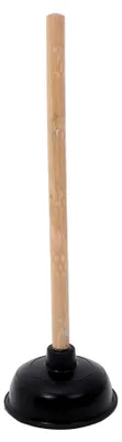 Produktbild von Robuster Toilettenpömpel aus Gummi mit Holzgriff für Badezimmer und Küche, verformungsbeständig und leicht zu reinigen