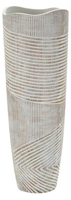 Productafbeelding van Vaas van polyresin, houtlook, 19x55 cm, wit, Mauro Ferretti