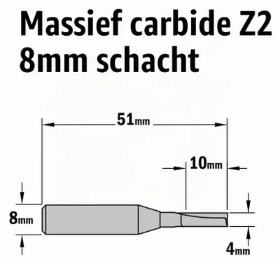 Obrázok produktu pre Nástroj s priemerom 4 mm, dĺžkou rezu 10 mm a celkovou dĺžkou 50 mm