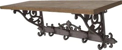 Zdjęcie produktu dla Clayre & Eef Wieszak ścienny 5 haczyków 58x20x22 cm Brązowe żelazo
