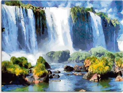 Produktbild von ARTland Leinwandbild Iguazu Wasserfälle II Größe: 60x45 cm