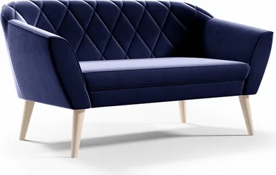 Produktbild von BETTSO Klassisch Sofa 2 Sitzer Scandinavisches Design Holzbeinen Elegantes Couch Polstersofa für Wohnzimmer VIVA 2 Blau Dunkelblau Marineblau