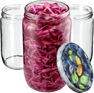 Image de KADAX Pots à conserves avec couvercle "Niva", Pots à confiture, Pots à confiture, 720 ml, prunes, 24 pièces