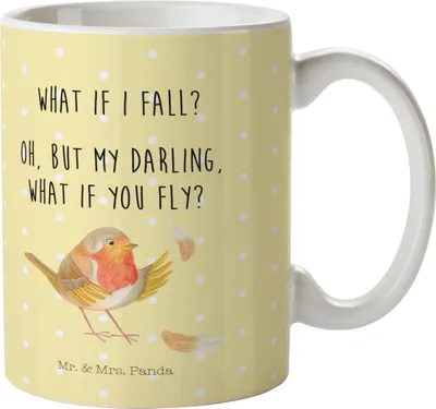 Produktbild von Mr. & Mrs. Panda Plastikbecher Rotkehlchen Federn - Gelb Pastell - Geschenk, Pott, Vogel, Trinklernbecher, Camping Tasse, Motivationsbilder, Kunststoffbecher, fliegen