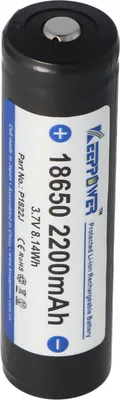 Produktbild von Keeppower 18650 - 2200mAh, 3,7V Li-Ion-Akku geschützt 68,9x18,5mm