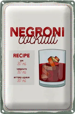 Produktbild von Blechschild Rezept n Cocktail Recipe GIN 18x12cm