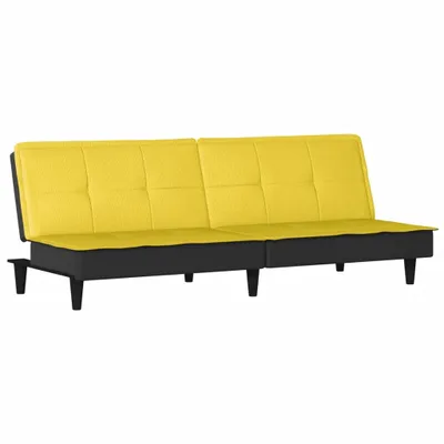 Image de vidaXL Canapé-lit Tissu jaune clair