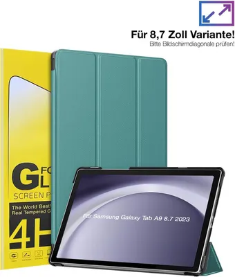Produktbild von Schutzhülle + 2x 4H Displayfolie für Samsung Galaxy Tab A9 2023 8.7 Zoll Cover Case Schutz Tablet Farbe: Türkis