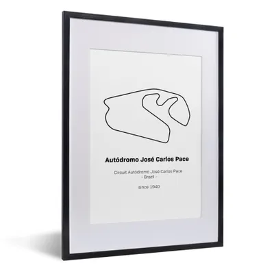Produktbild von MuchoWow® Gerahmtes Poster Brasilien - Rennstrecke - Formel 1 30x40 cm - Poster mit Schwarzem Bilderrahmen Wandposter Rahmen Foto Bilder - Wandposter Schlafzimmer