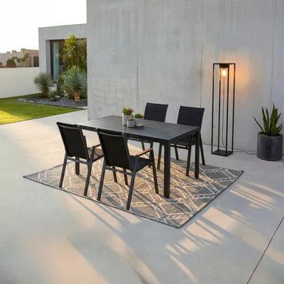 Produktbild von greemotion Gartenmöbel-Set Merida 5-teilig mit Tisch und Stapelstühlen