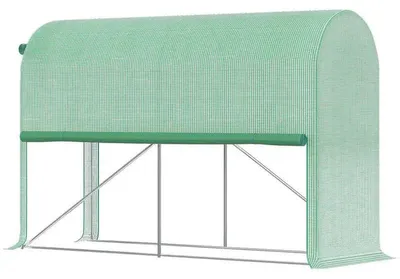 Obrázok produktu pre Skleník pre záhradu a balkón – fóliový skleník – zosilnená fólia 140 g/m² – oceľová konštrukcia – dvere so zipsom na rolovanie – armádna zelená