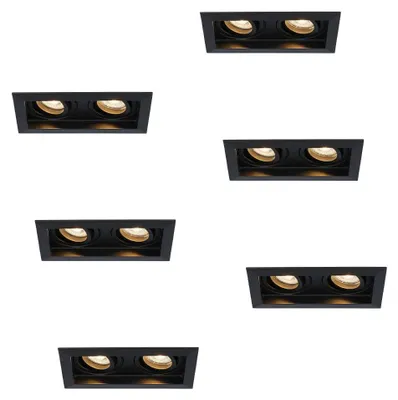 Produktbild von hoftronic LED Doppeleinbaustrahler 8W 690lm 2700K GU10 Schwarz Dimmbar