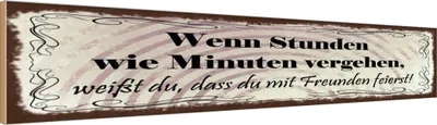 Produktbild von vianmo Holzschild 10x46 cm Freunde wenn Stunden wie Minuten