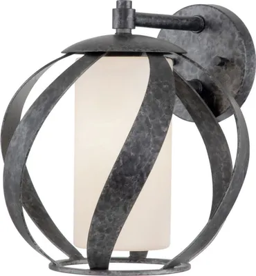 Immagine prodotto di Applique da esterno in metallo vetro 28,2 cm di altezza IP44 nero bianco antico E27 paralume a globo moderna applique da esterno