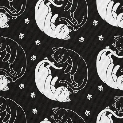 Produktbild von OUTDOOR DEKOSTOFFE OXFORD - Motiv weiße und schwarze Katze