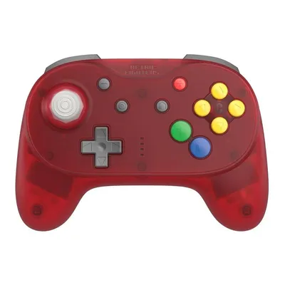 Immagine prodotto di Retro Fighters Brawler64 Pro, compatibile con PC, N64, Nintendo Switch, Nintendo Switch 2, con frequenza di 1000 Hz, joystick con effetto Hall, colore rosso, controller wireless