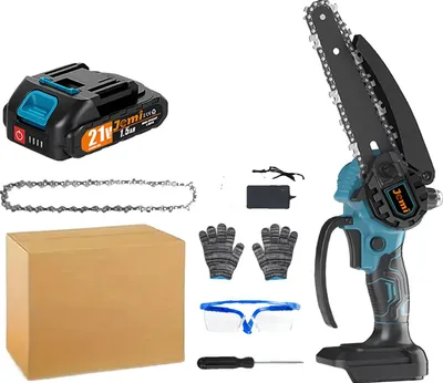 Obrázok produktu pre Elektrická reťazová píla, čepeľ 15 cm, prenosná a ľahká, 1x batéria, 1x reťaz