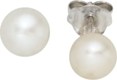 Produktbild von Paar Stecker Ohrstecker Ohrschmuck 6-6,5mm weiße Perlen 925 Silber Damen