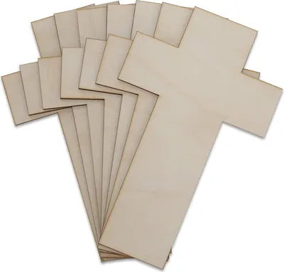 Produktbild von Creative Deco 10 x Große Kreuz Anhängers aus Holz | 20 x 12,5 cm | zum Basteln und Bemalen | Ausschnitte für Bemalen, Dekorieren, Geschenk & Decoupage