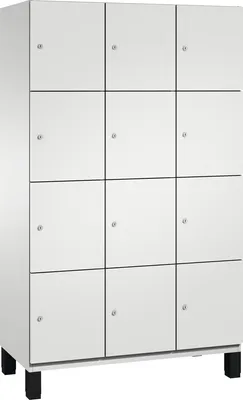 Produktbild von Fächerschrank, 3x4 Fächer, Abt. B 400 mm, Selbstbelüftungskonzept, BxTxH 1200x525x1980 mm, RAL 7035
