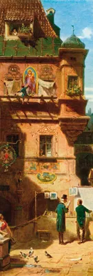 Obrázok produktu pre Carl Spitzweg Art Print Obraz - Umenie a veda, 1880 (158 x 53 cm)