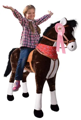 Produktbild von Kinder Reitpferd XXL Spielpferd Reit Pferd Standpferd 114cm Plüschpferd braun