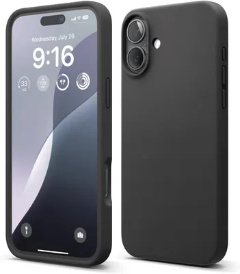 Produktbild von Elago Premium Silikonhülle für iPhone 16 Plus Schwarz