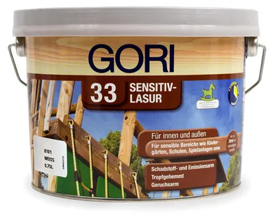 Produktbild von 2,5L Gori 33 8101 Weiß 33 Sensitiv-Lasur Dünnschichtlasur Holzschutz