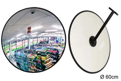 Produktbild von Professioneller Beobachtungsspiegel Überwachungsspiegel Sicherheitsspiegel Kontrollspiegel, Konvexspiegel ohne lästiges Schrauben mehr beim Einstellen. Ø60cm