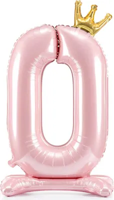 Obrázok produktu pre Stojaci fóliový balón číslo 0 84cm ružový 73897