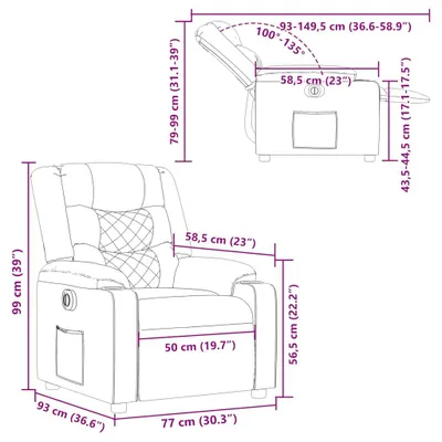 Image de vidaXL Fauteuil relax électrique vert foncé Tissu