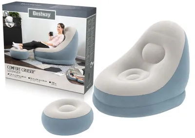 Produktbild von Bestway Aufblasbare Komfortsessel Inflate-a-Сhair, Mehrfarbig, Vinyl, 970 mm, 1220 mm, 810 mm, 2,55 kg