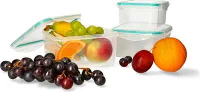 Productafbeelding van KOTARBAU® Vershouddozenset, vierkante dozen, 0,7 l/1,2 l/2 l, kunststof containers voor levensmiddelen